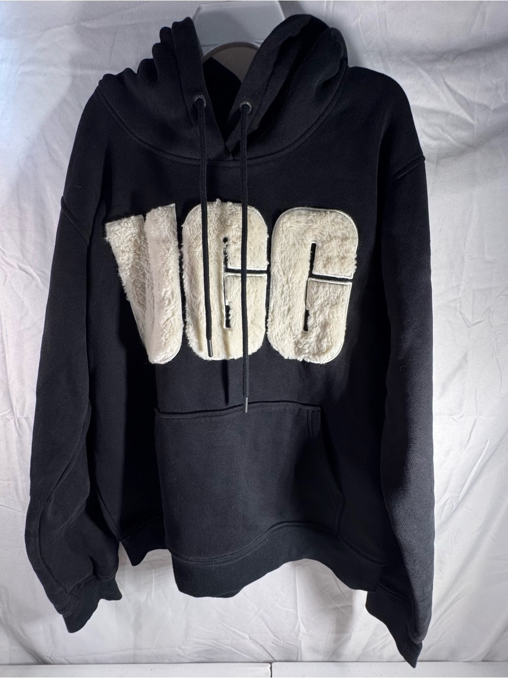 UGG Black Hoodie with Cream Sherpa Logo